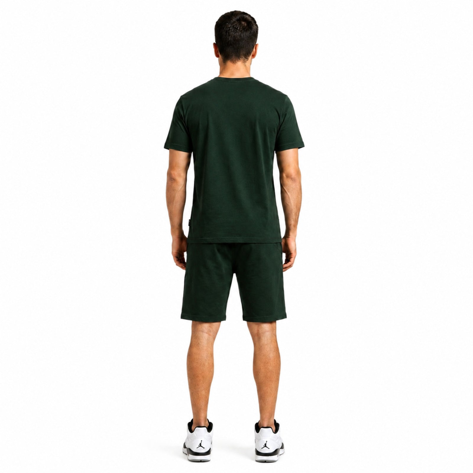 Men's Casual Michael Jackson Graphic Print Green T-Shirt and Shorts Loungewear Set