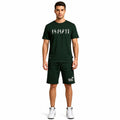 Men's Casual Michael Jackson Graphic Print Green T-Shirt and Shorts Loungewear Set