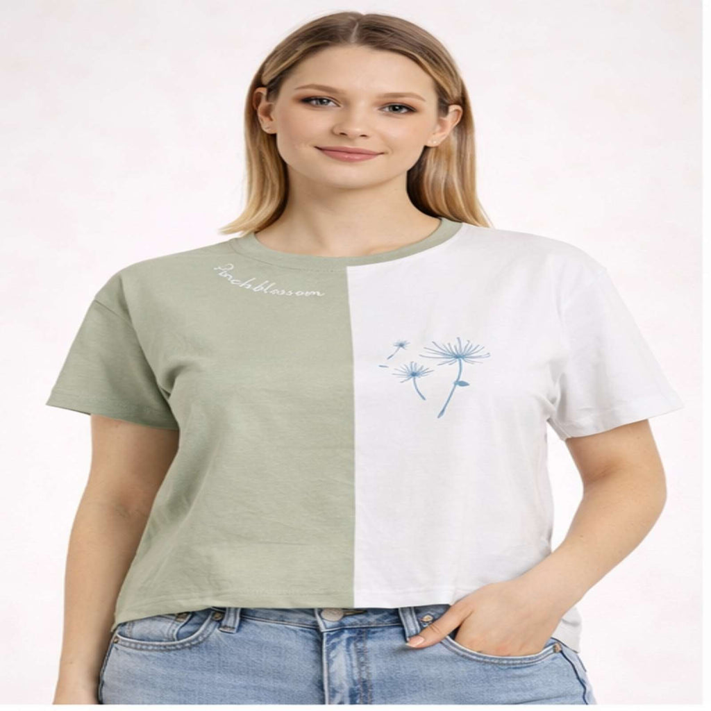 Dual Tone Minimal Panel T-Shirt