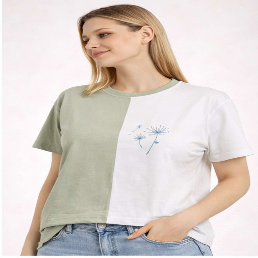 Dual Tone Minimal Panel T-Shirt