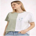 Dual Tone Minimal Panel T-Shirt