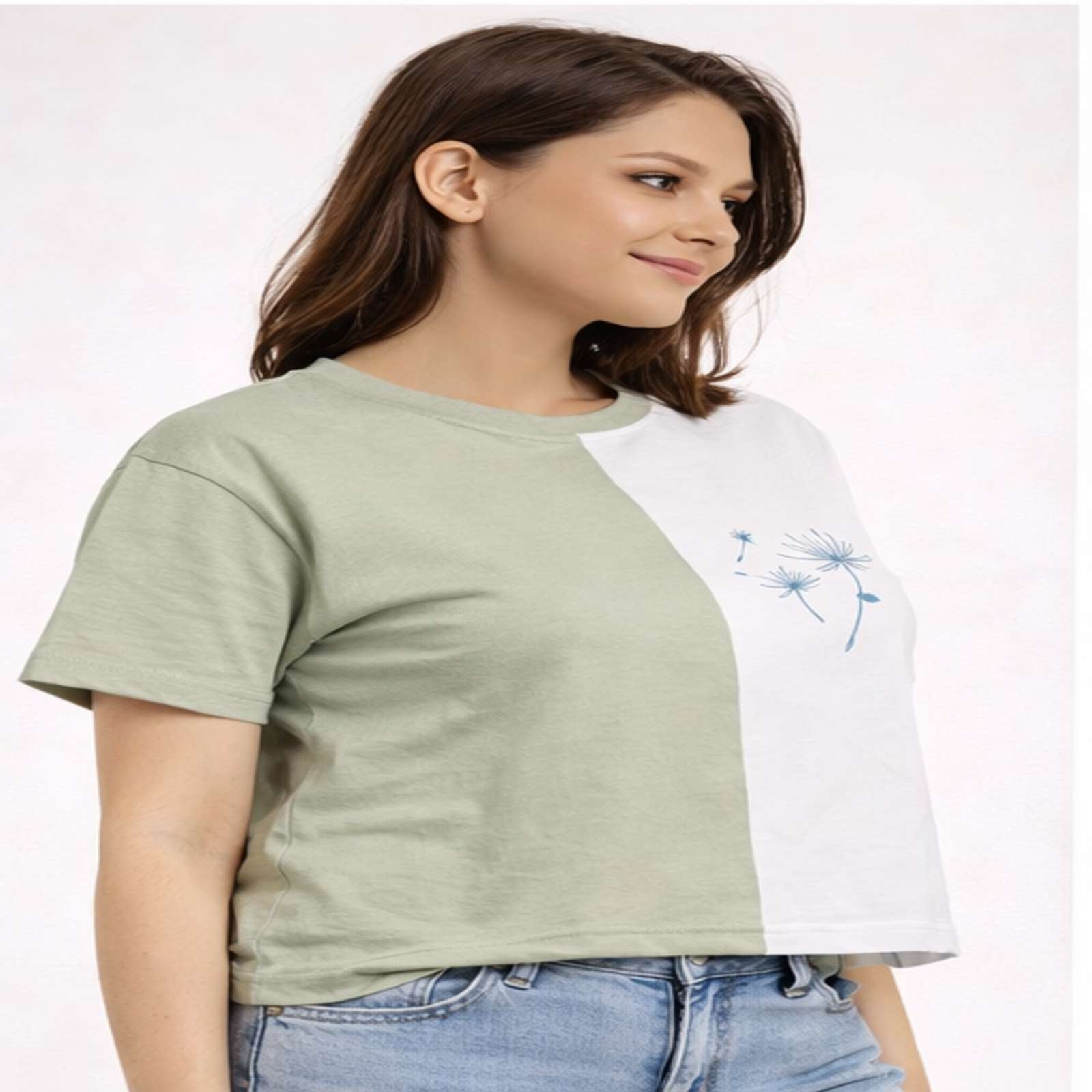 Dual Tone Minimal Panel T-Shirt