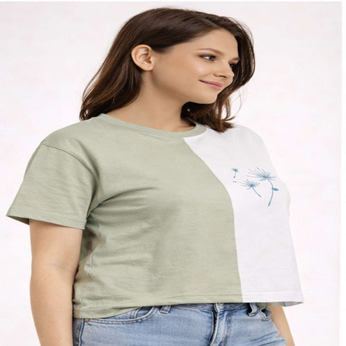 Dual Tone Minimal Panel T-Shirt
