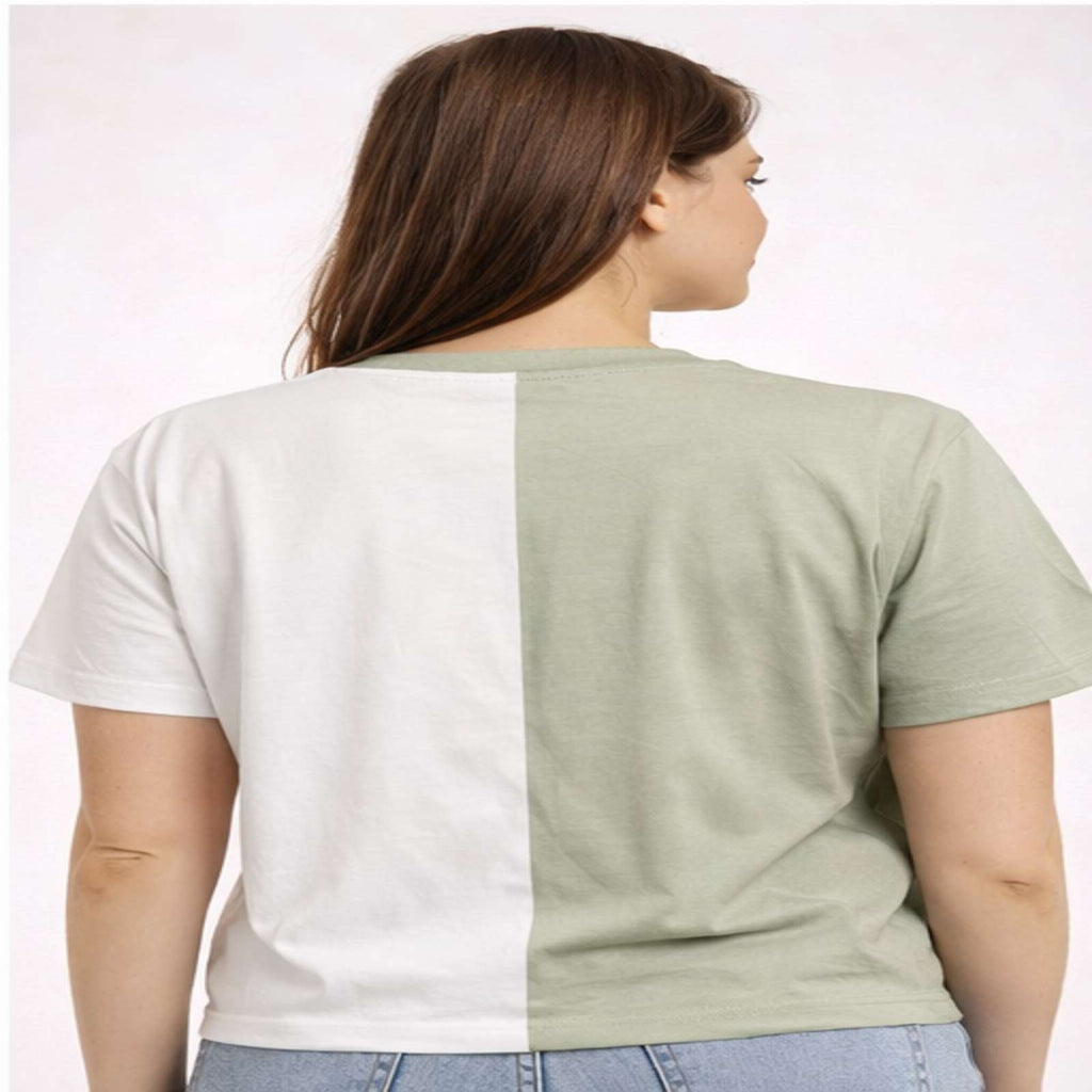Dual Tone Minimal Panel T-Shirt