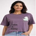 Women's Lavender Graphic “Take It Easy” Casual T-Shirt
