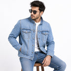 Band Collar Denim Jacket