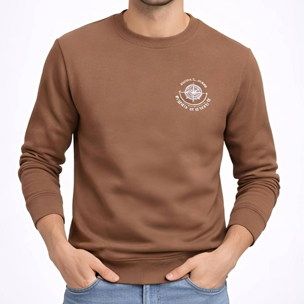 Men's Brown Back Graphic Sweatshirt-2