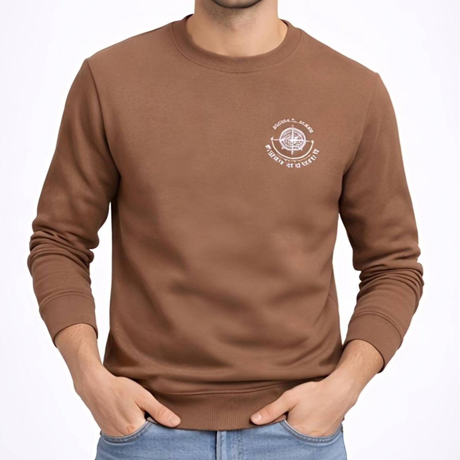 Men's Brown Back Graphic Sweatshirt-2