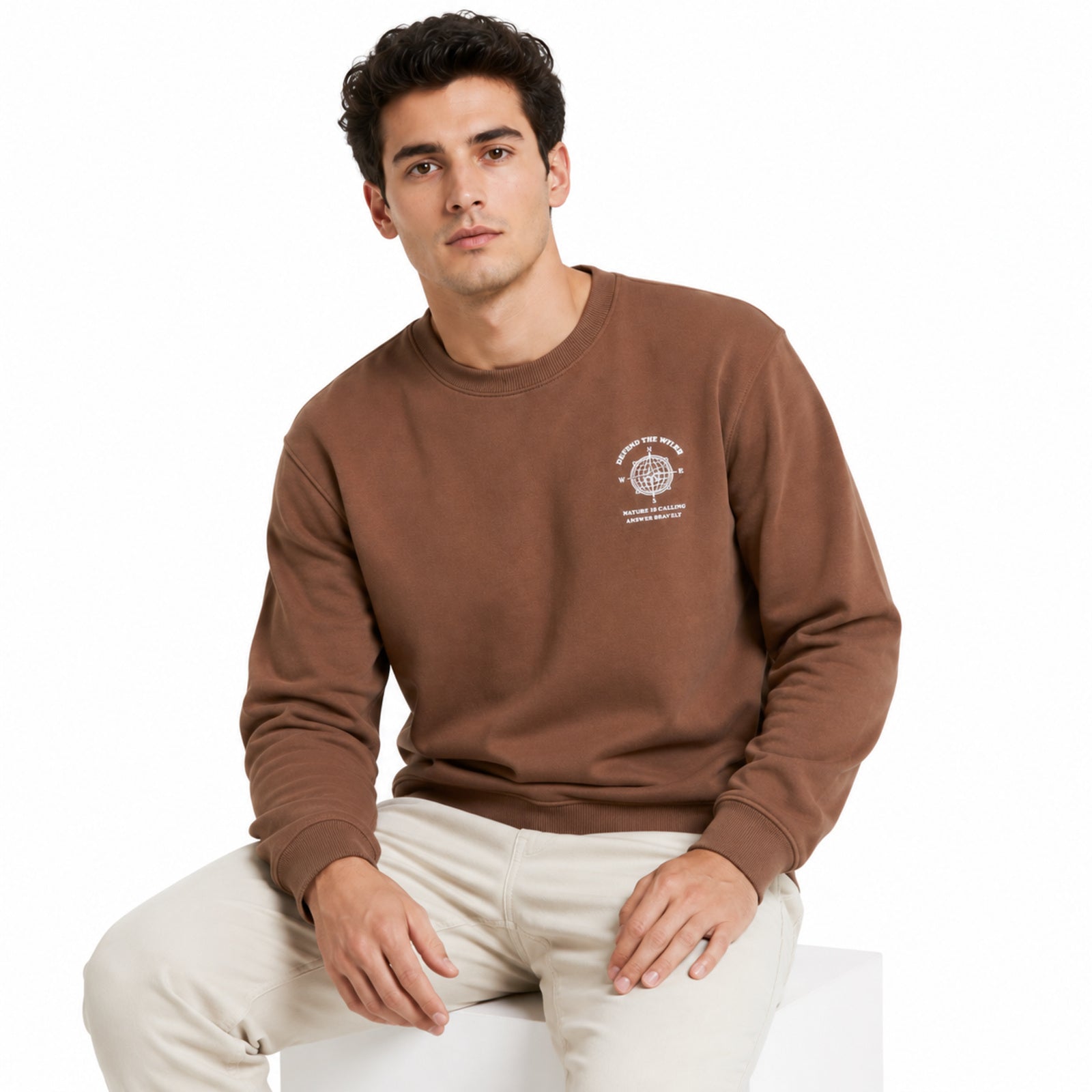 Men's Brown Back Graphic Sweatshirt