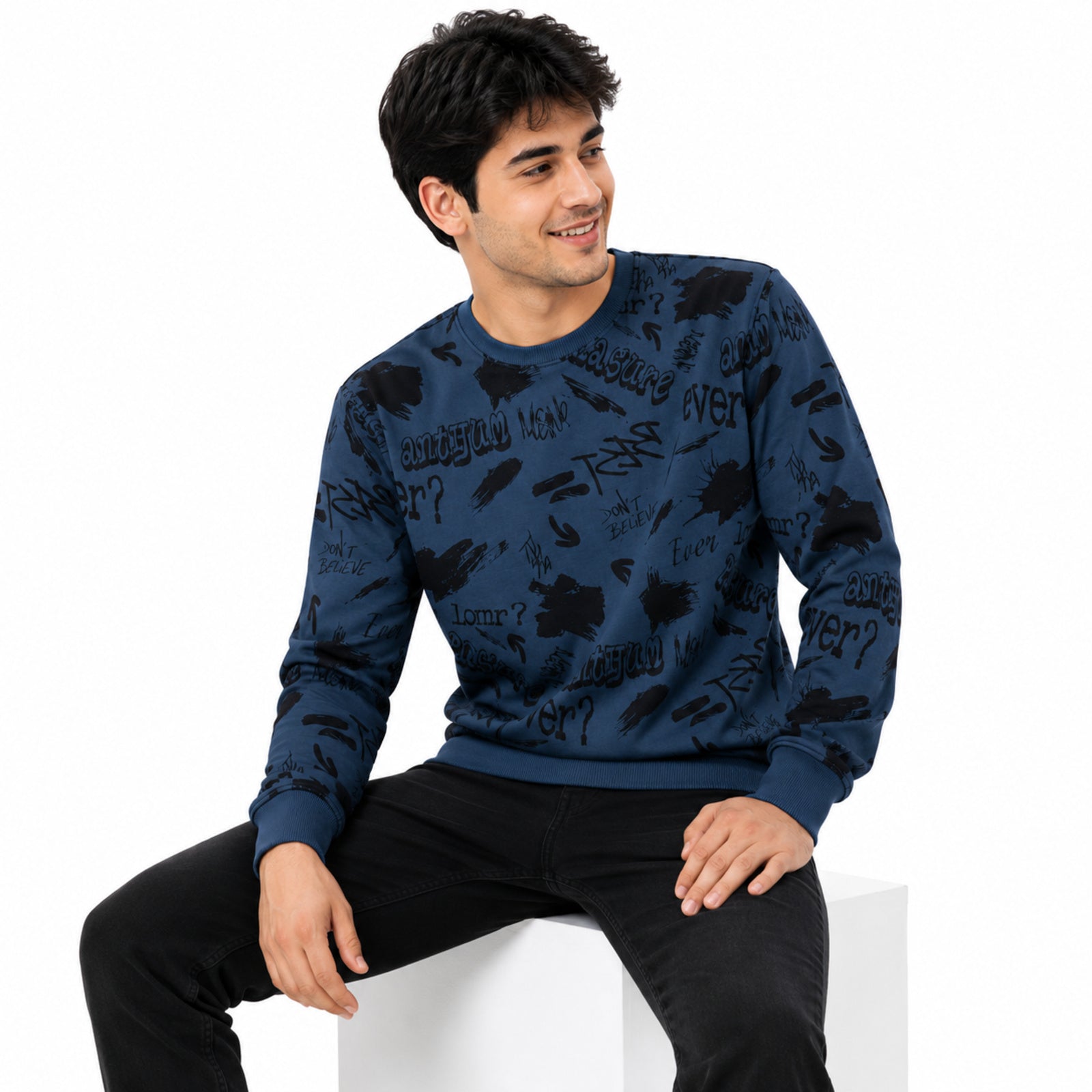 Men's Teal Graffiti Sweatshirt