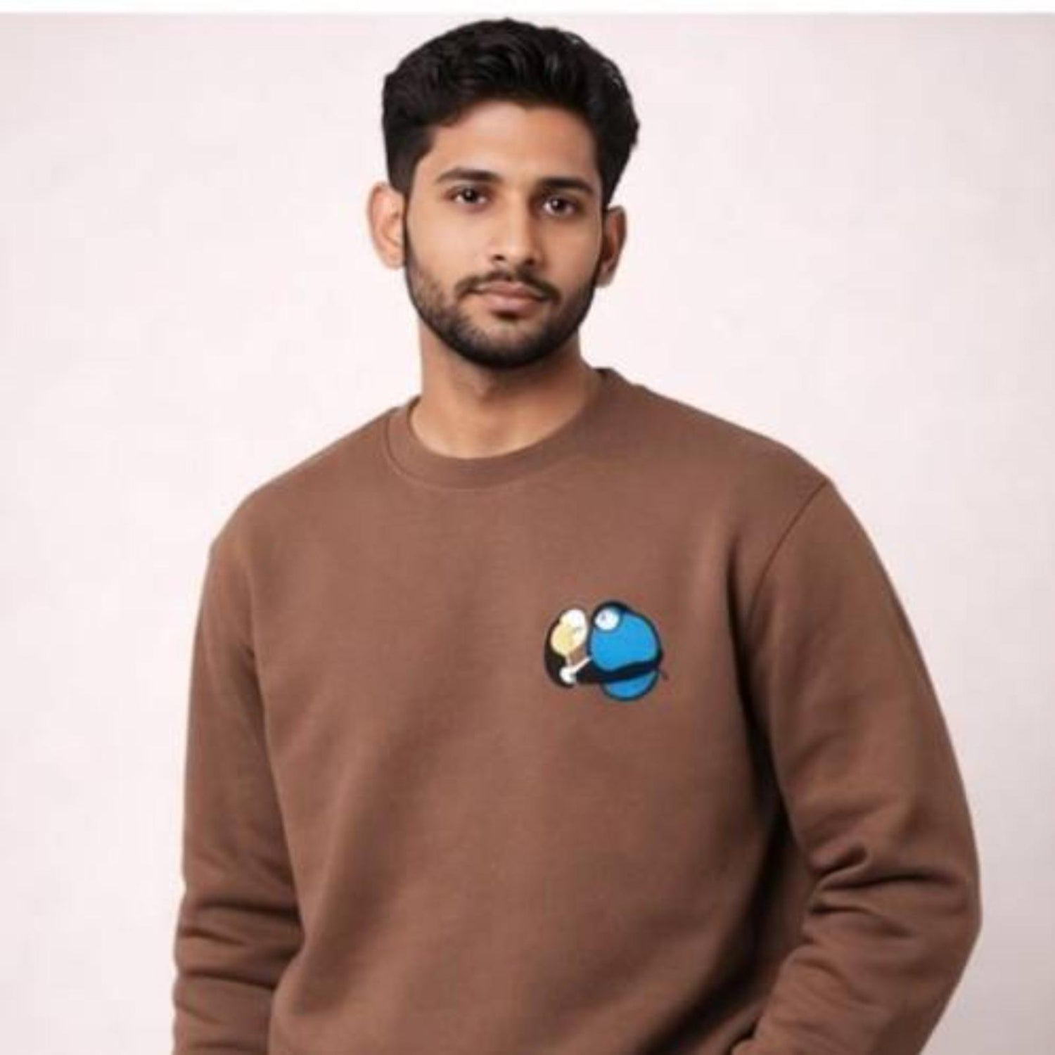 Men's Brown Quirky Sweatshirt-1