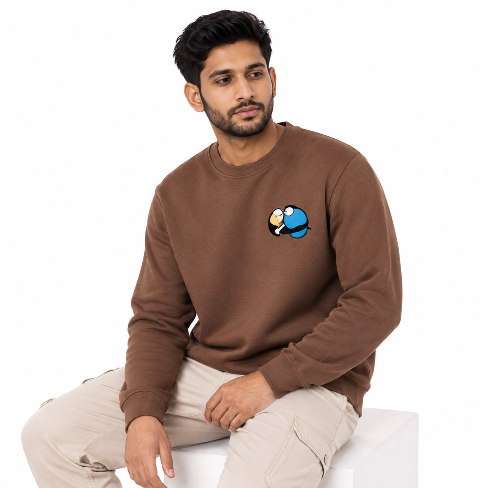 Men's Brown Quirky Sweatshirt