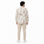 Men's Beige Abstract Print Full Sleeve Shirt