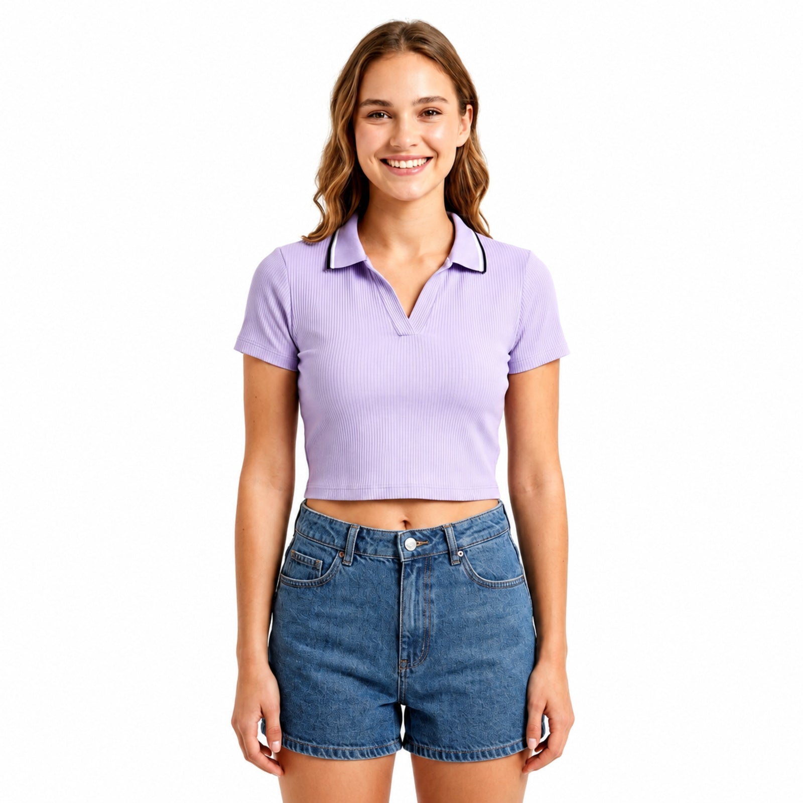 Lilac Edge Structured Crop Top