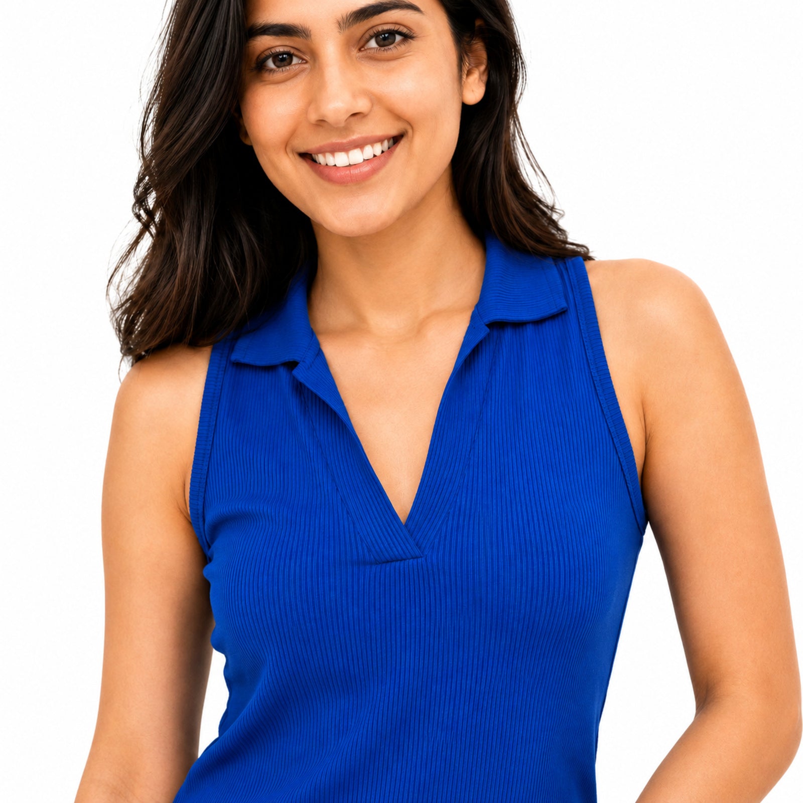 Women's Royal Blue Ribbed Crop Top