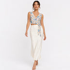 Women's Rainbow Print Sleeveless Crop Top