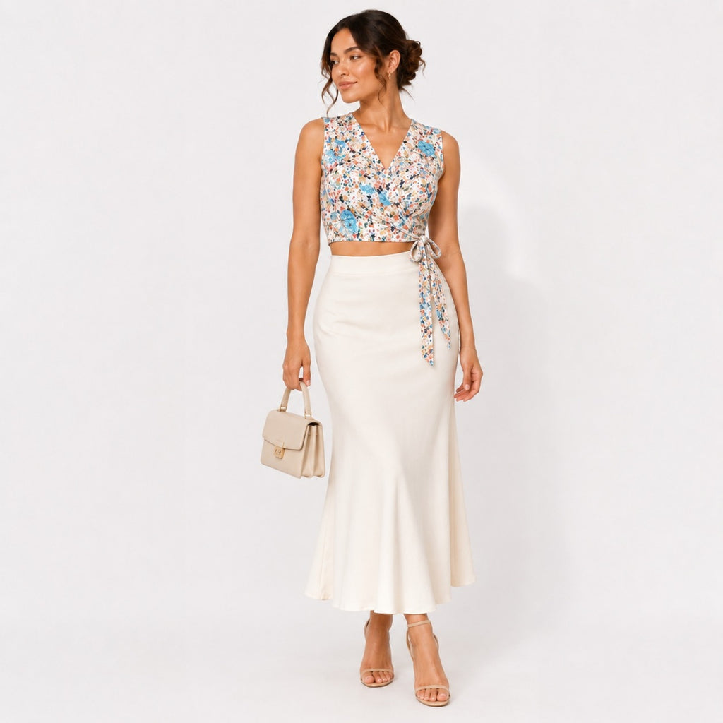 Women's Rainbow Print Sleeveless Crop Top