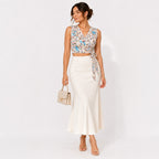 Women's Rainbow Print Sleeveless Crop Top