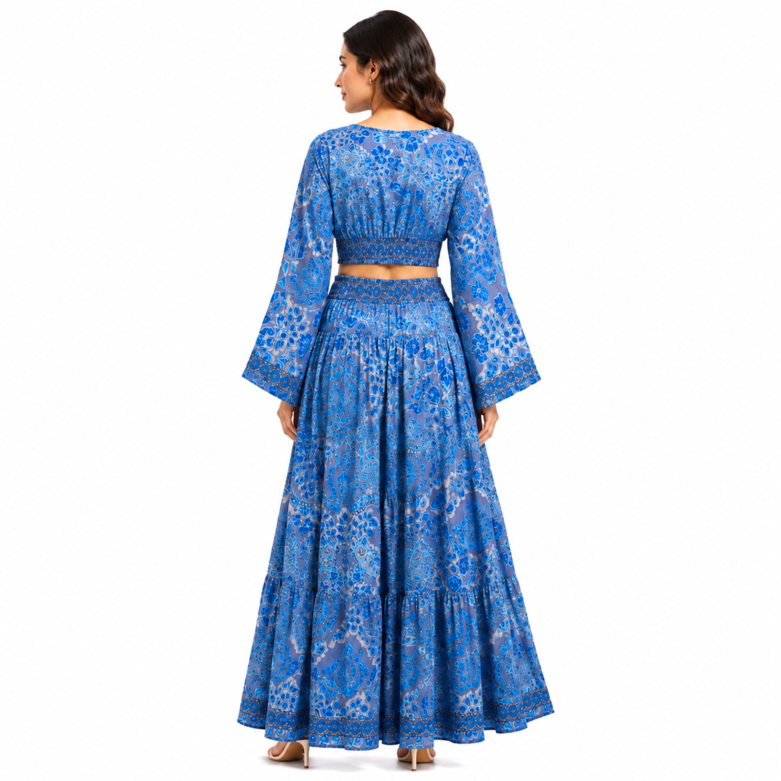 Women's Blue Paisley Print Co-Ord Set