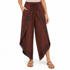 Boho Embroidered Sheer Overlay Pants