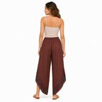 Boho Embroidered Sheer Overlay Pants