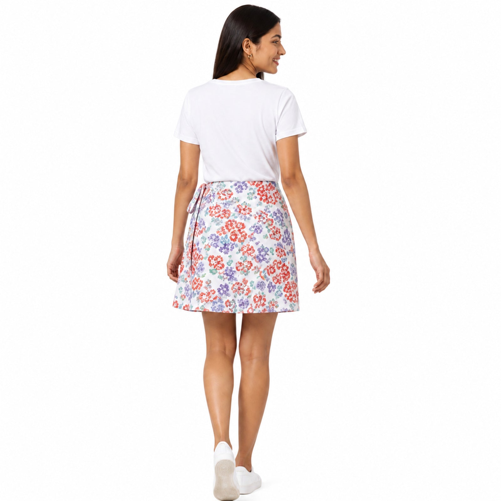Blossom Breeze Floral Wrap Mini Skirt
