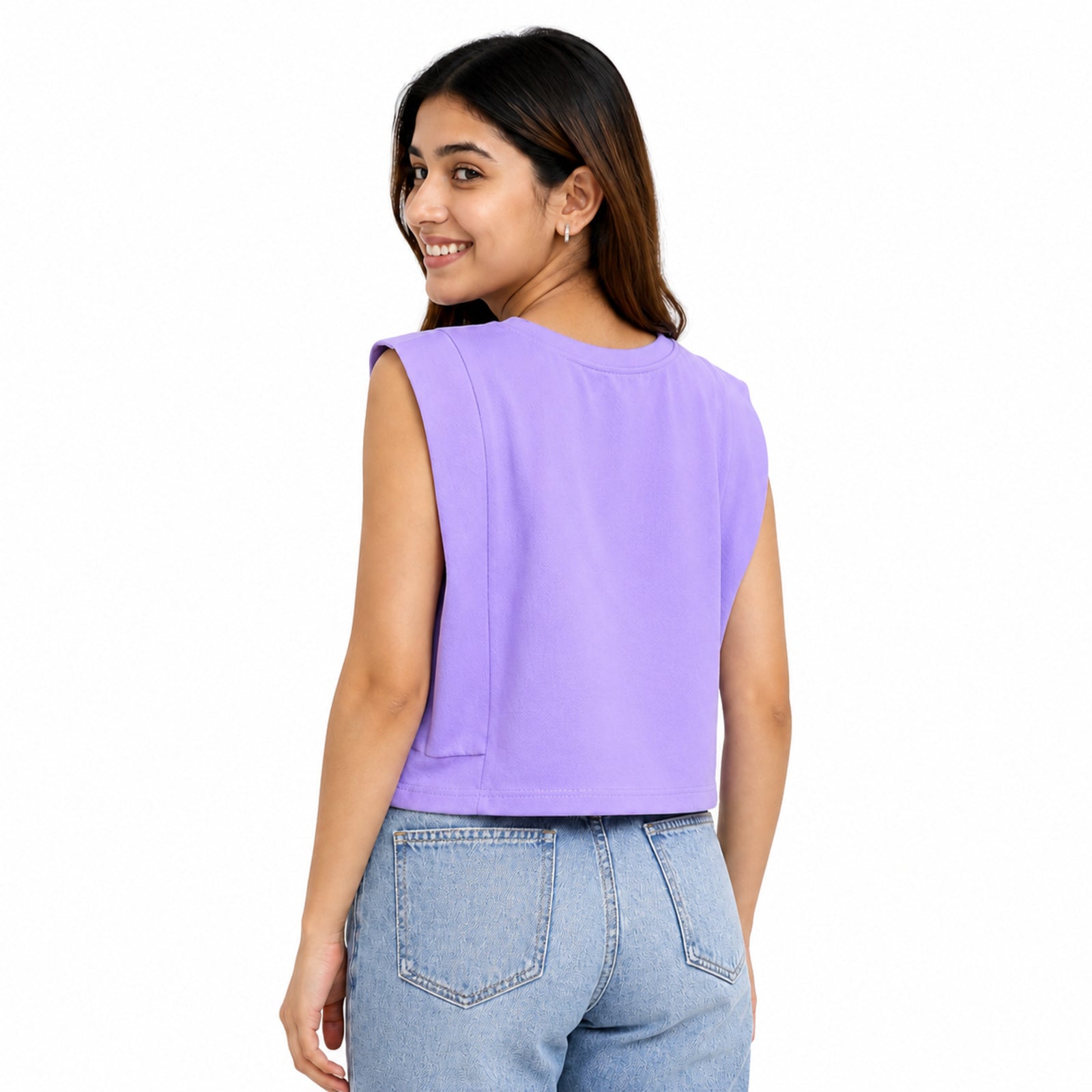 Lilac Edge Sculpted Crop Top