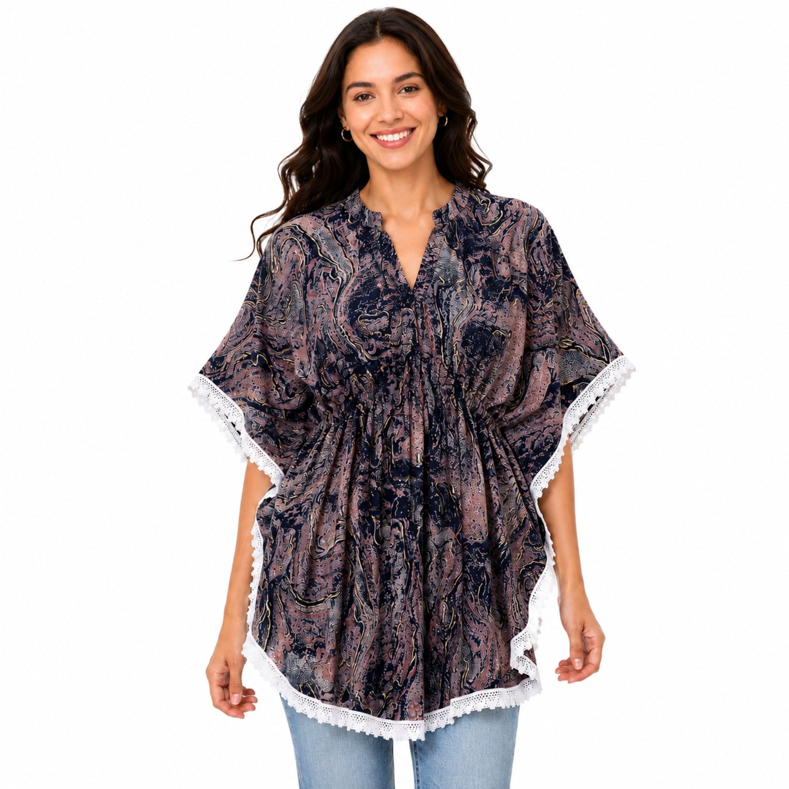 Women's Printed Boho Kaftan Top