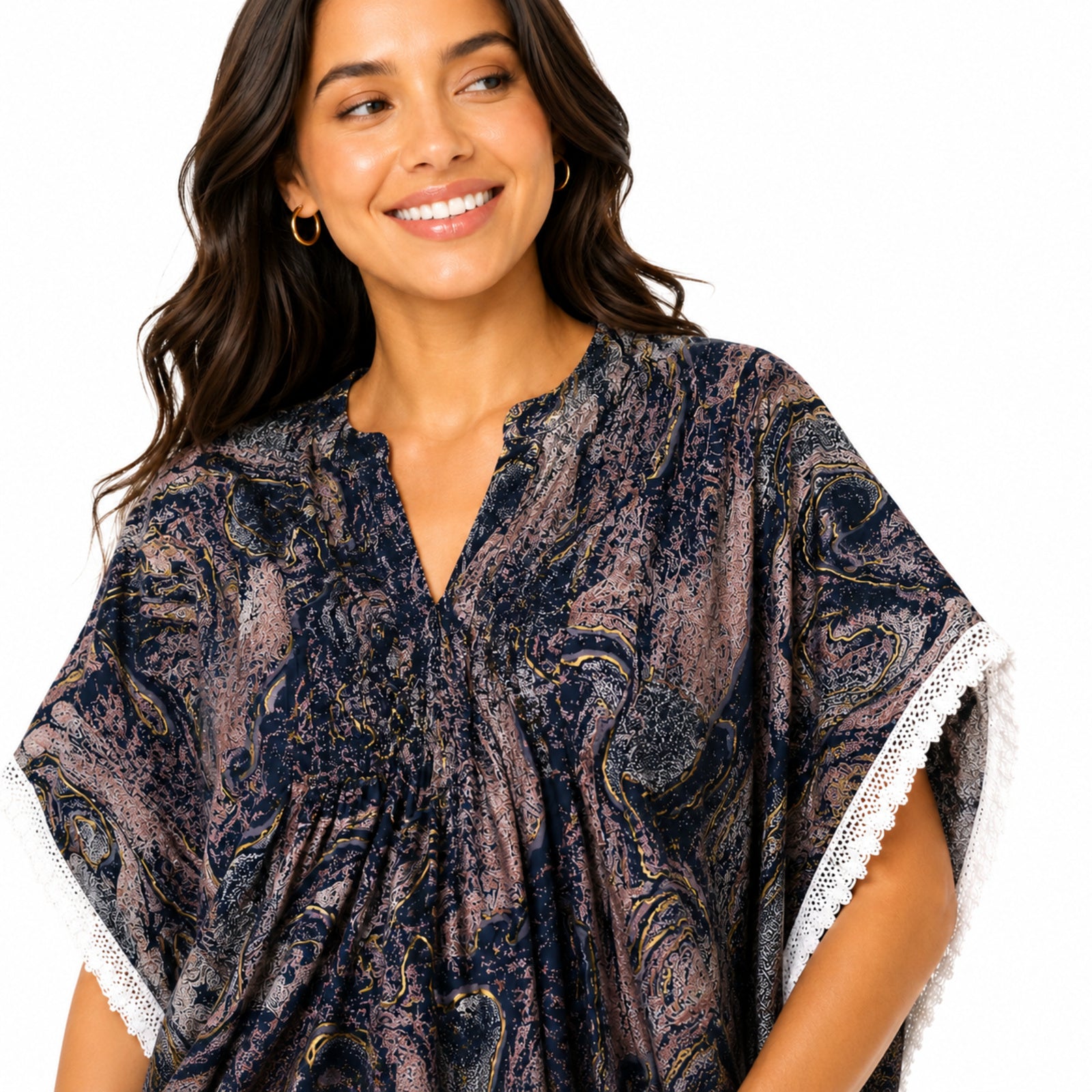 Women's Printed Boho Kaftan Top
