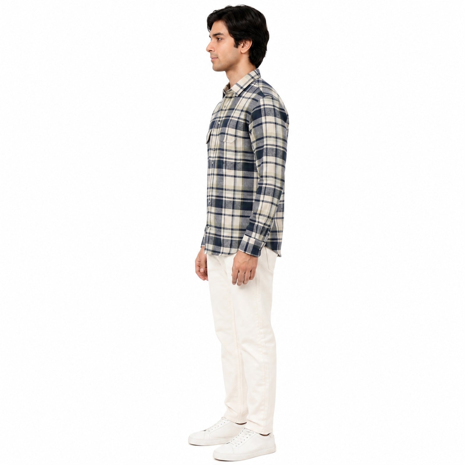 Blue Check Classic Men's Casual Shirt