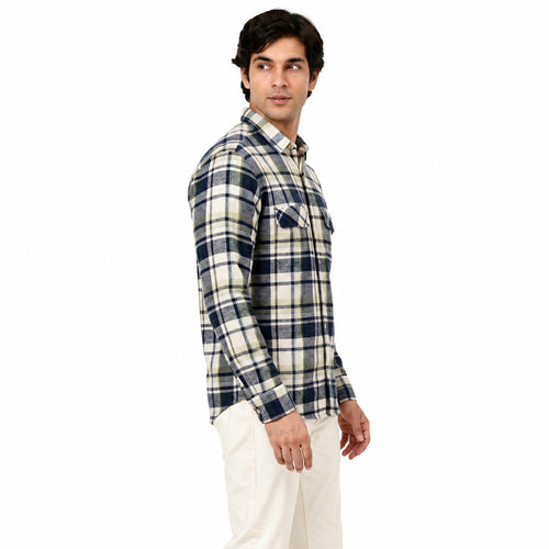 Blue Check Classic Men's Casual Shirt