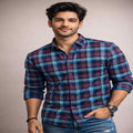 Teal & Wine Checkered Statement Shirt-1