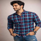 Teal & Wine Checkered Statement Shirt-4
