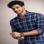 Teal & Wine Checkered Statement Shirt-2