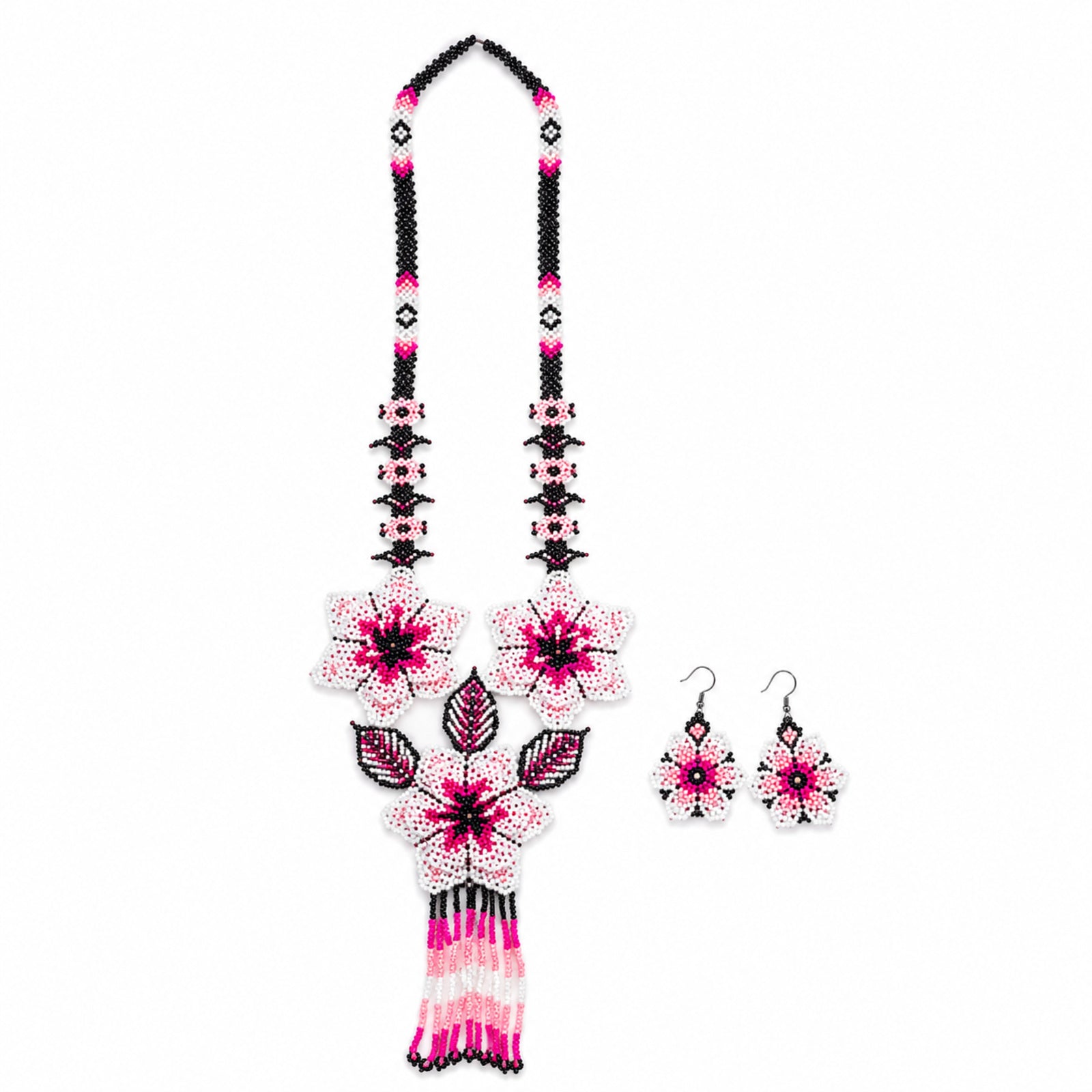 Bloom Elegance Floral Beaded Necklace Set