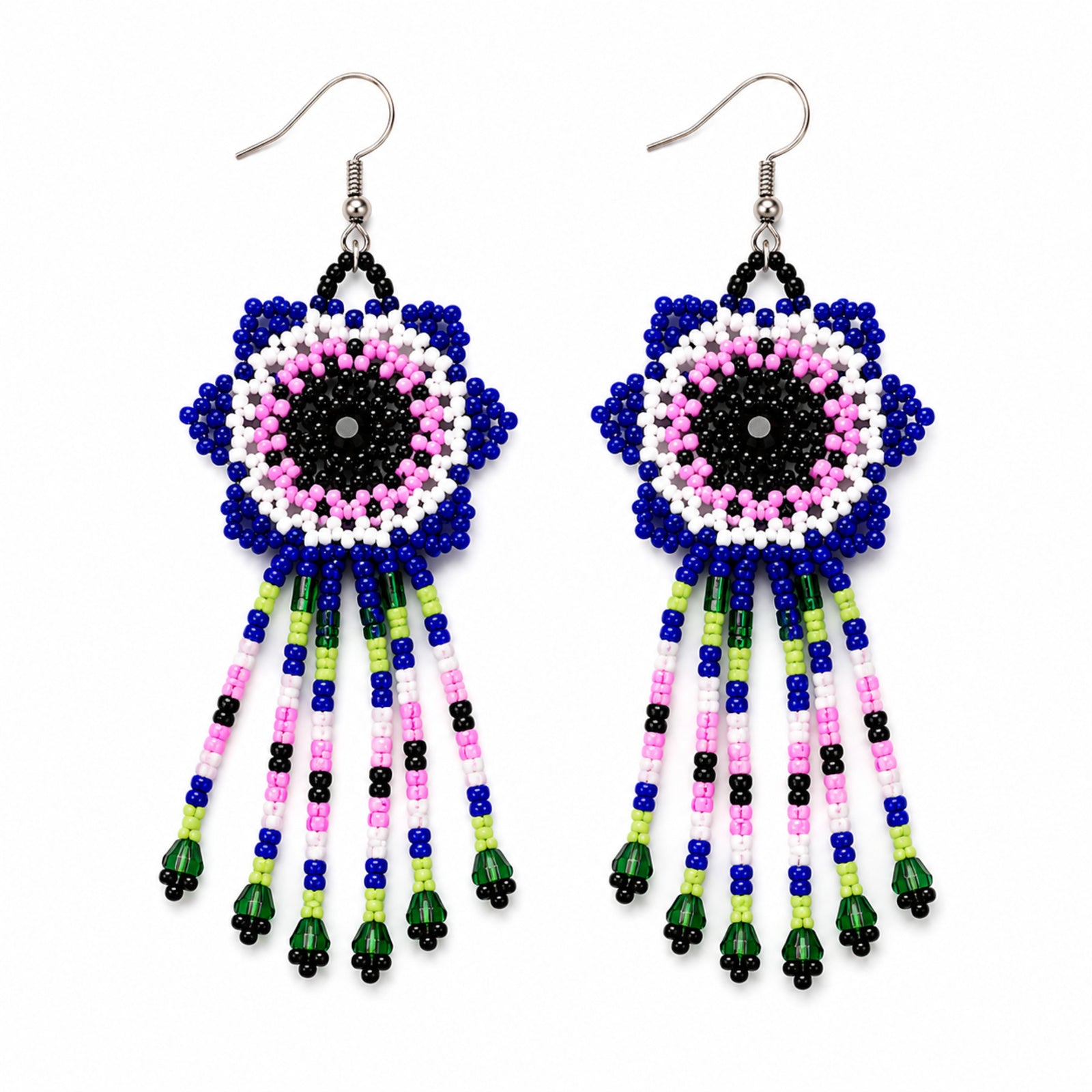 Azure Bloom Handcrafted Beaded Necklace Set