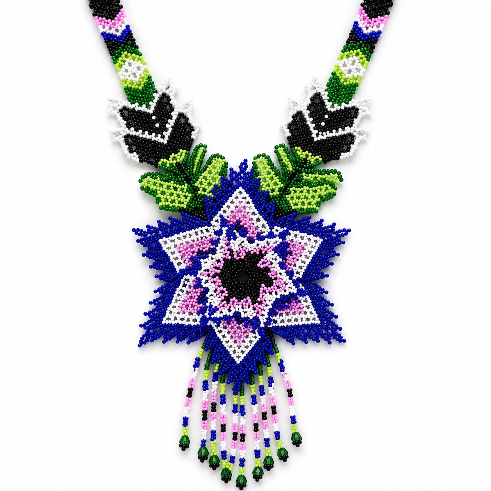 Azure Bloom Handcrafted Beaded Necklace Set