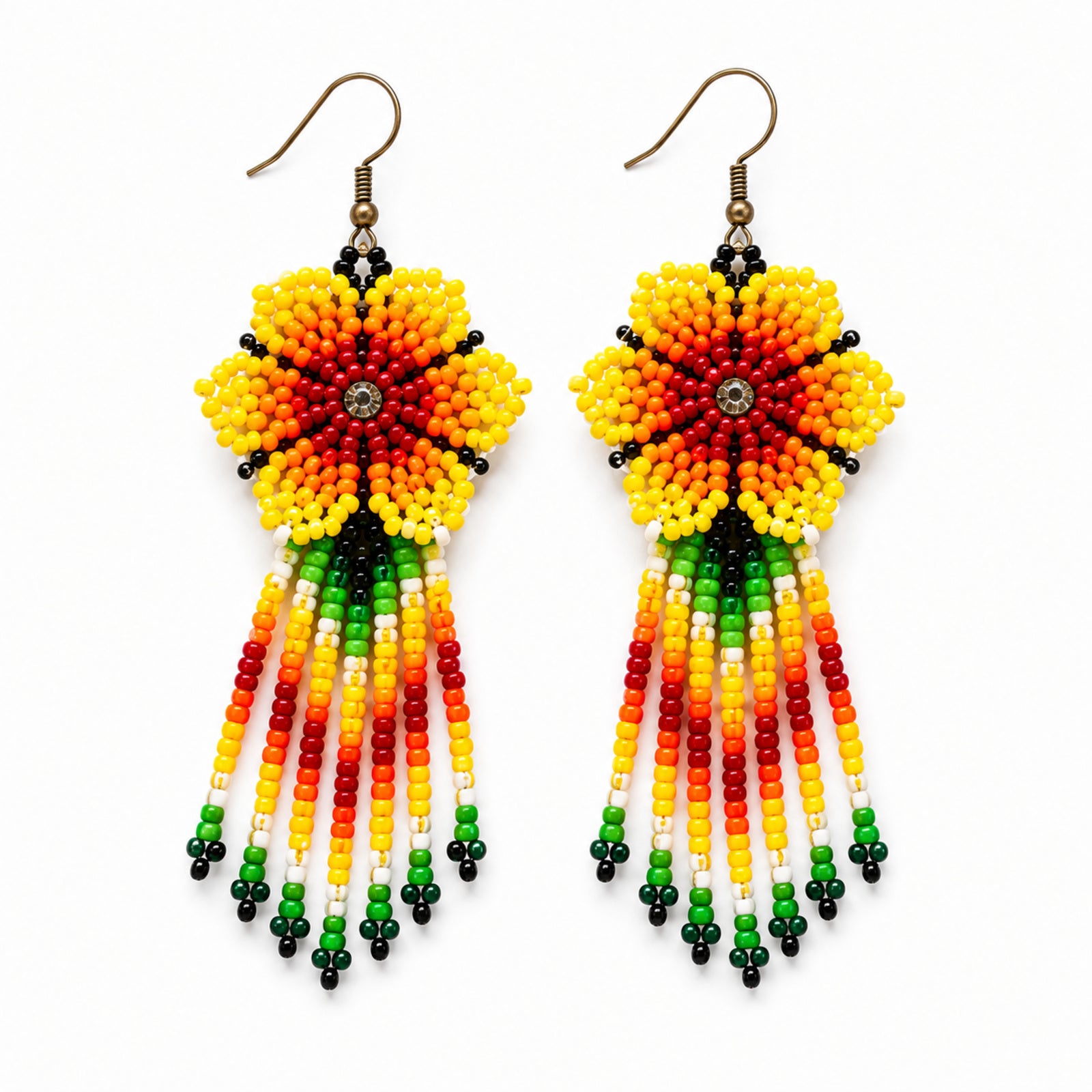 Sunshine Bloom Handcrafted Floral Beaded Necklace Set