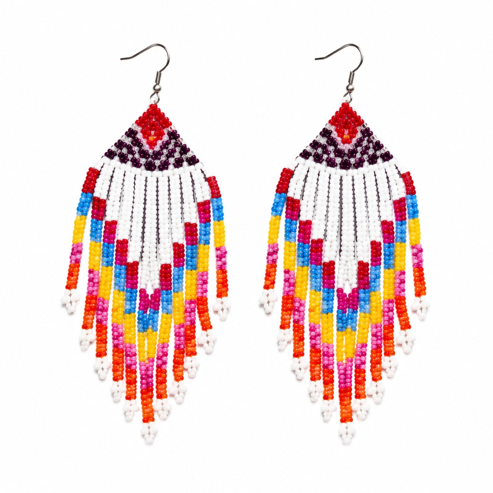 Rainbow Weave Handcrafted Beaded Necklace Set