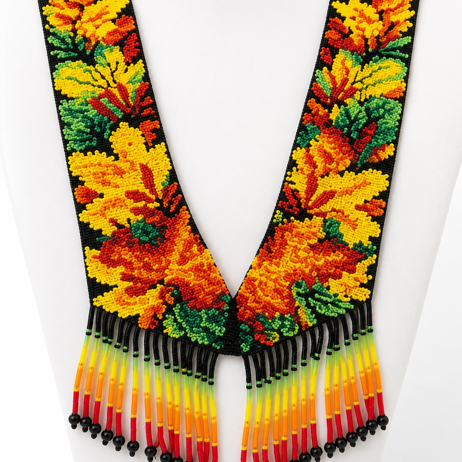 Autumn Bloom Handcrafted Floral Beaded Necklace Set
