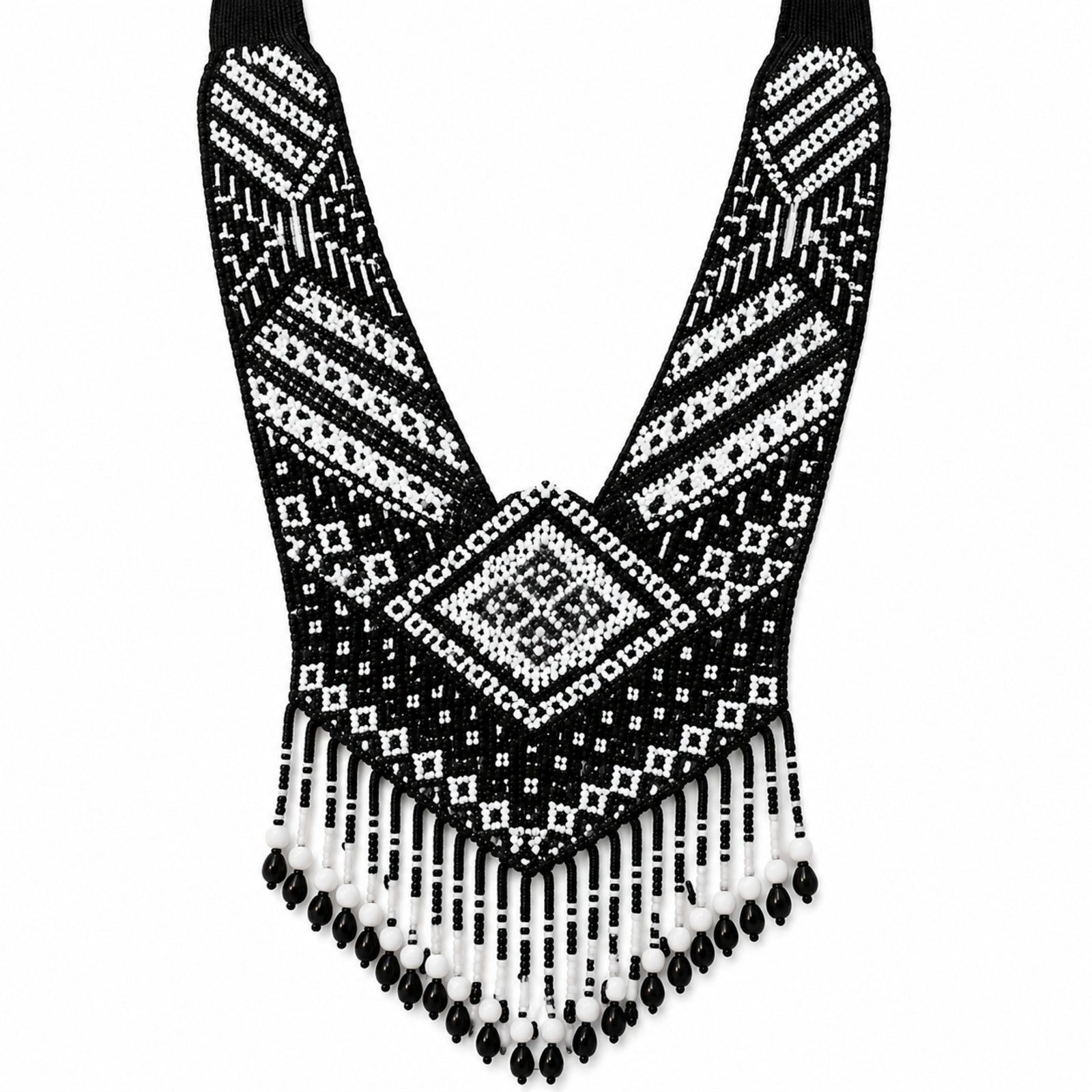 Midnight Tribal Handcrafted Beaded Necklace Set