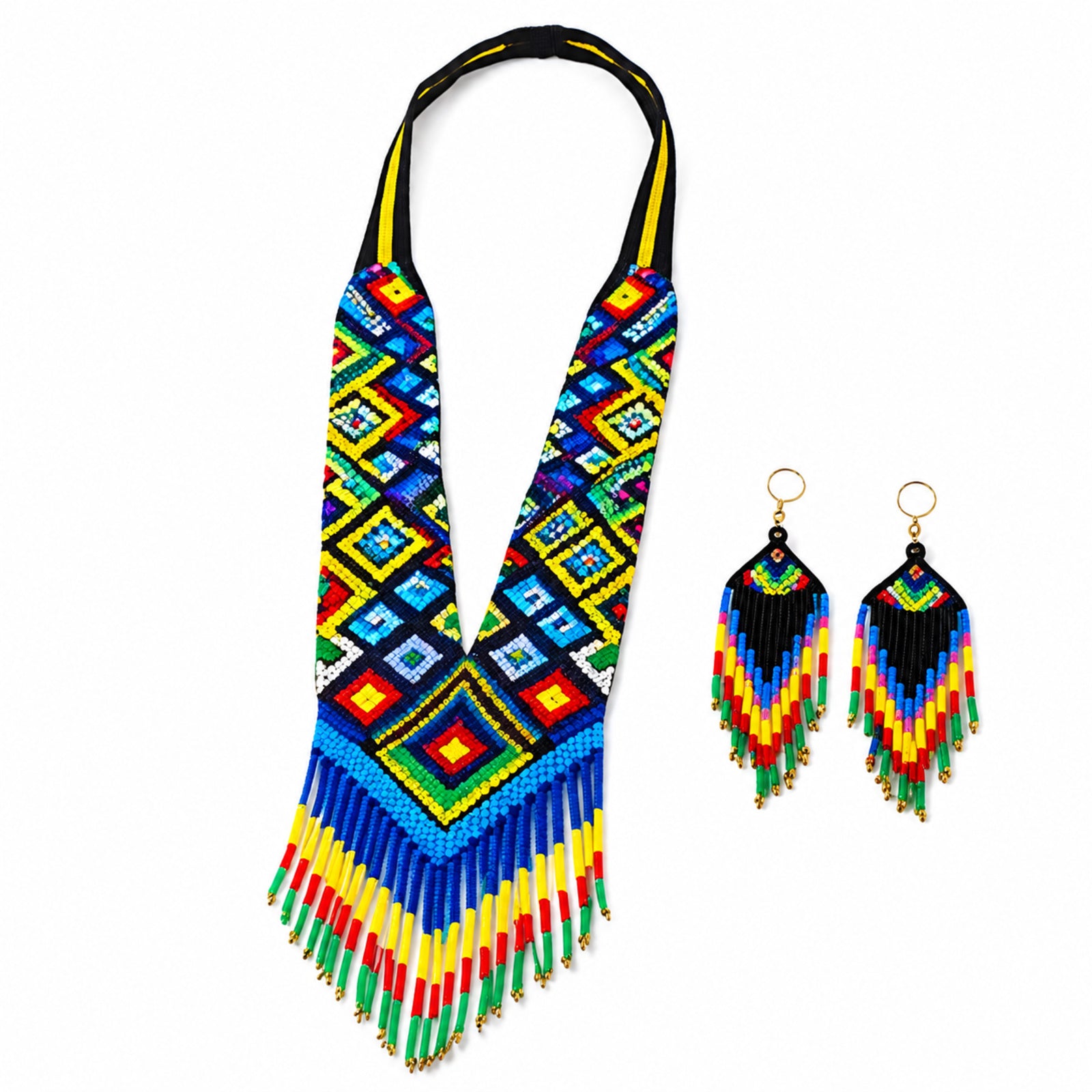 Royal Mosaic Handcrafted Beaded Necklace Set