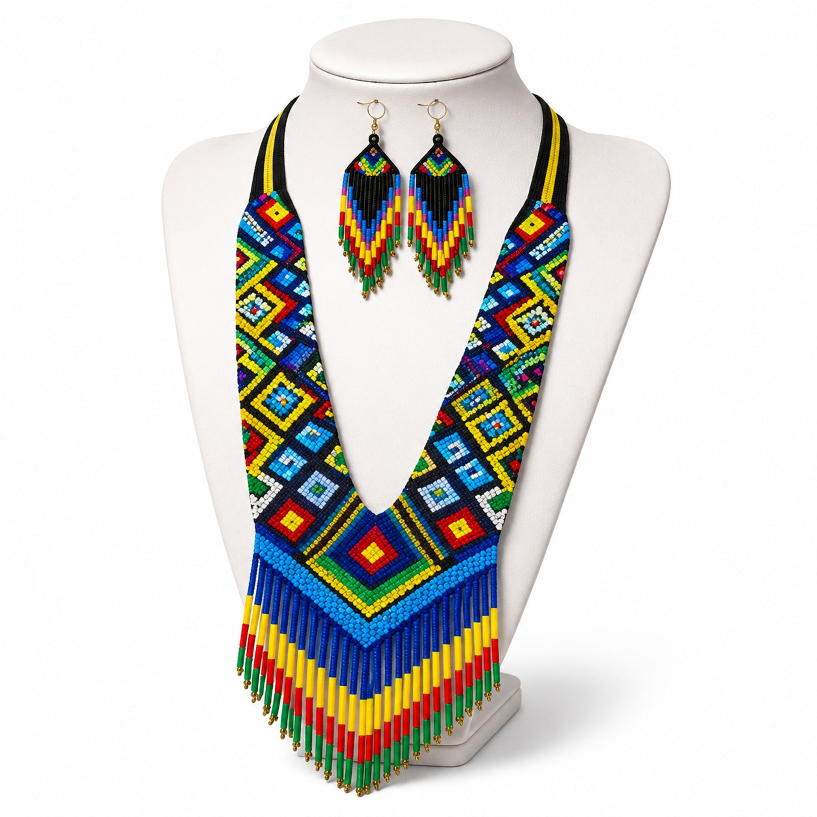 Royal Mosaic Handcrafted Beaded Necklace Set