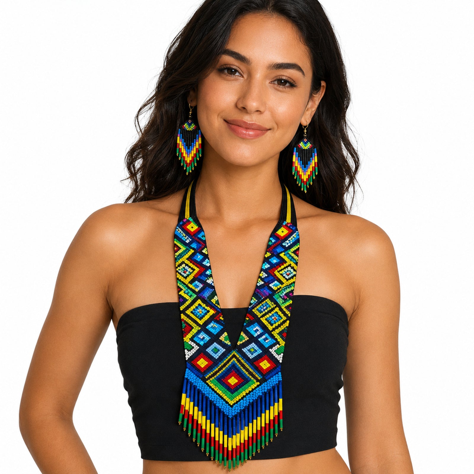 Royal Mosaic Handcrafted Beaded Necklace Set