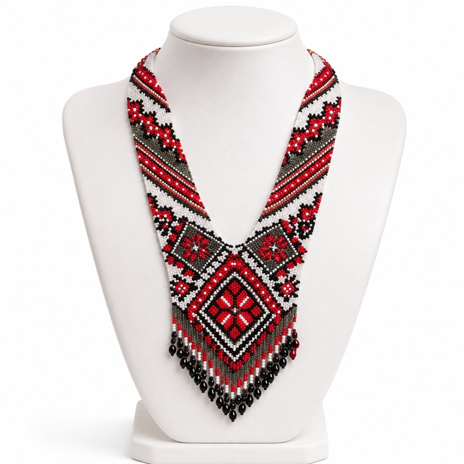 Ruby Heritage Handcrafted Beaded Necklace Set