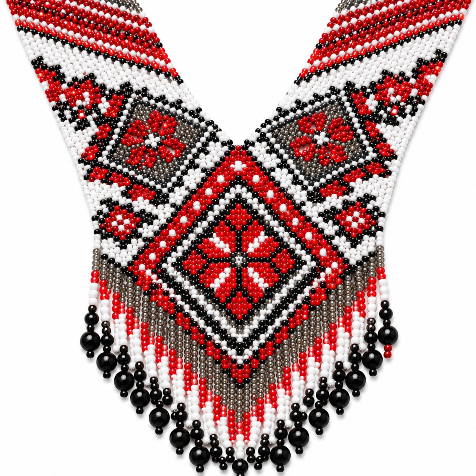 Ruby Heritage Handcrafted Beaded Necklace Set