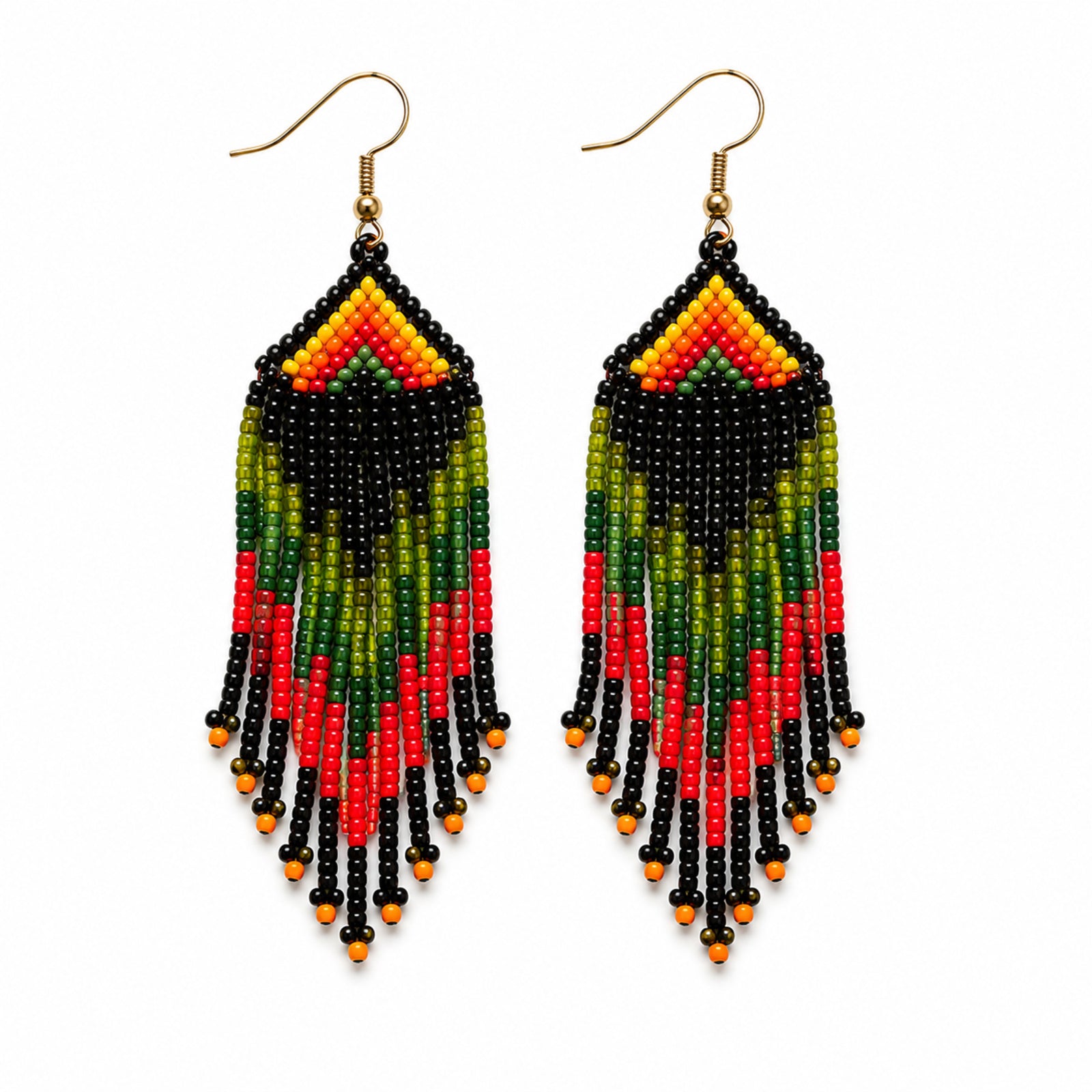 Handcrafted Peacock Motif Beaded Necklace and Earrings Set
