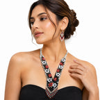 Ivory Blossom Handcrafted Beaded Necklace Set