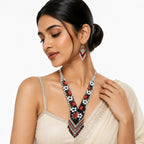 Ivory Blossom Handcrafted Beaded Necklace Set