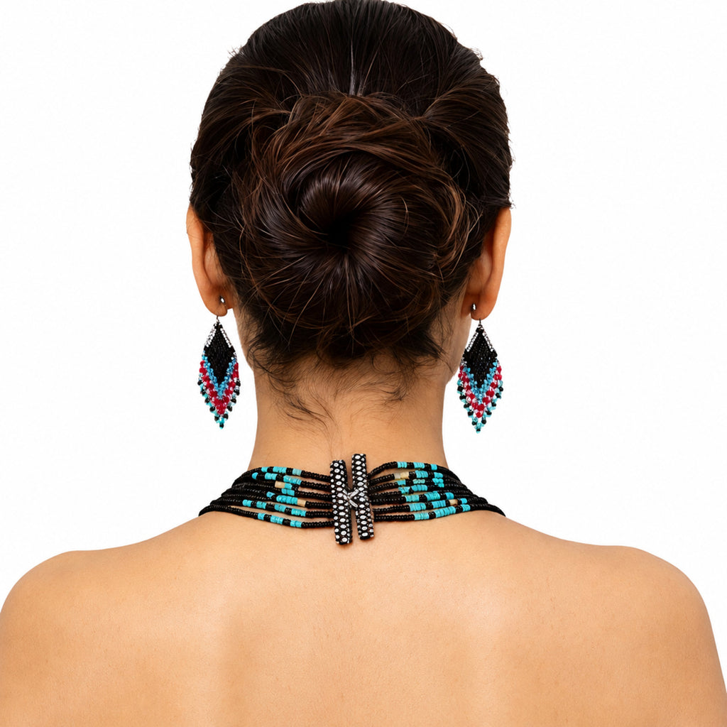 Artisan Portrait Handcrafted Beaded Necklace Set